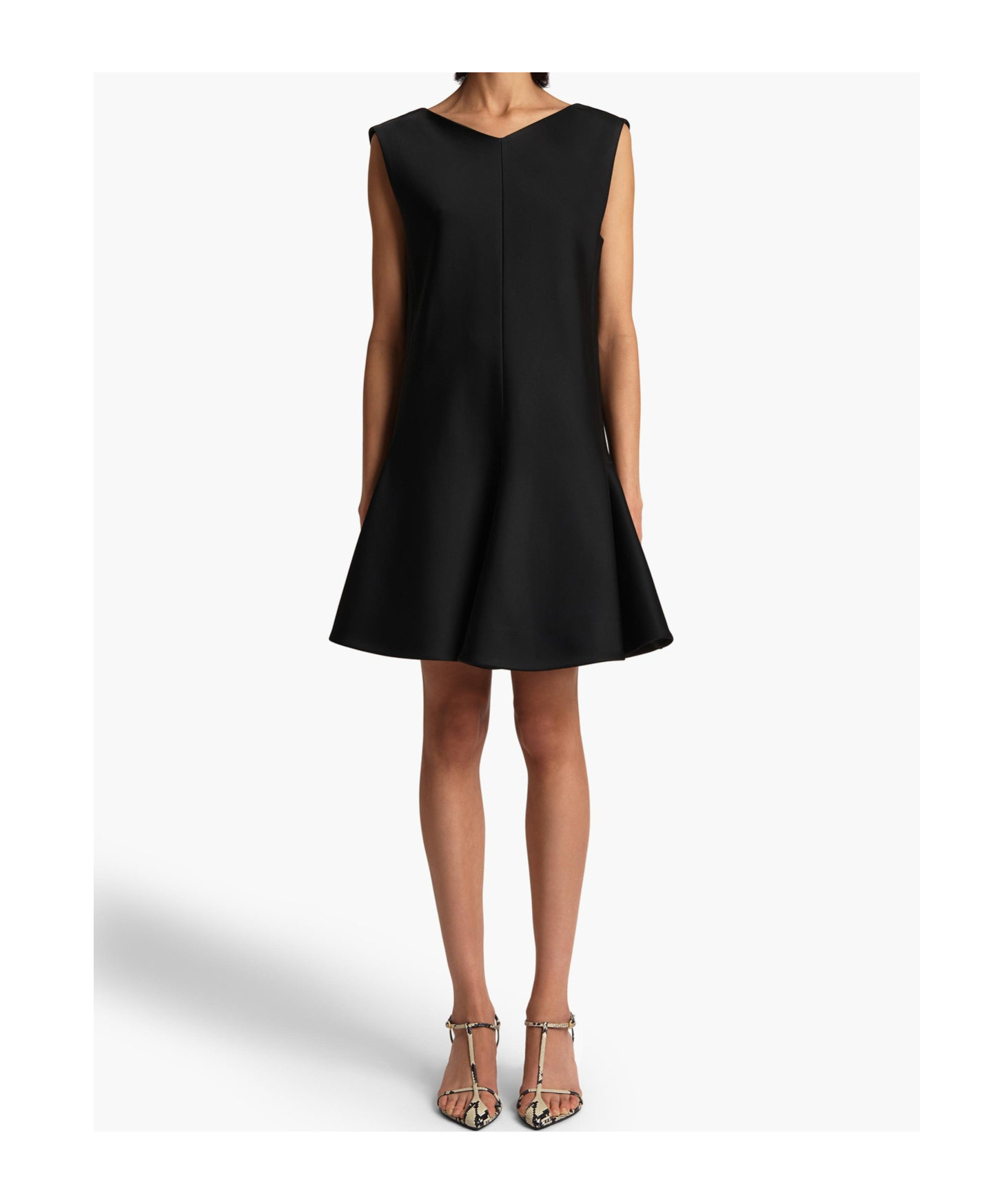 Khaite Mel V-neck Mini Dress In Black