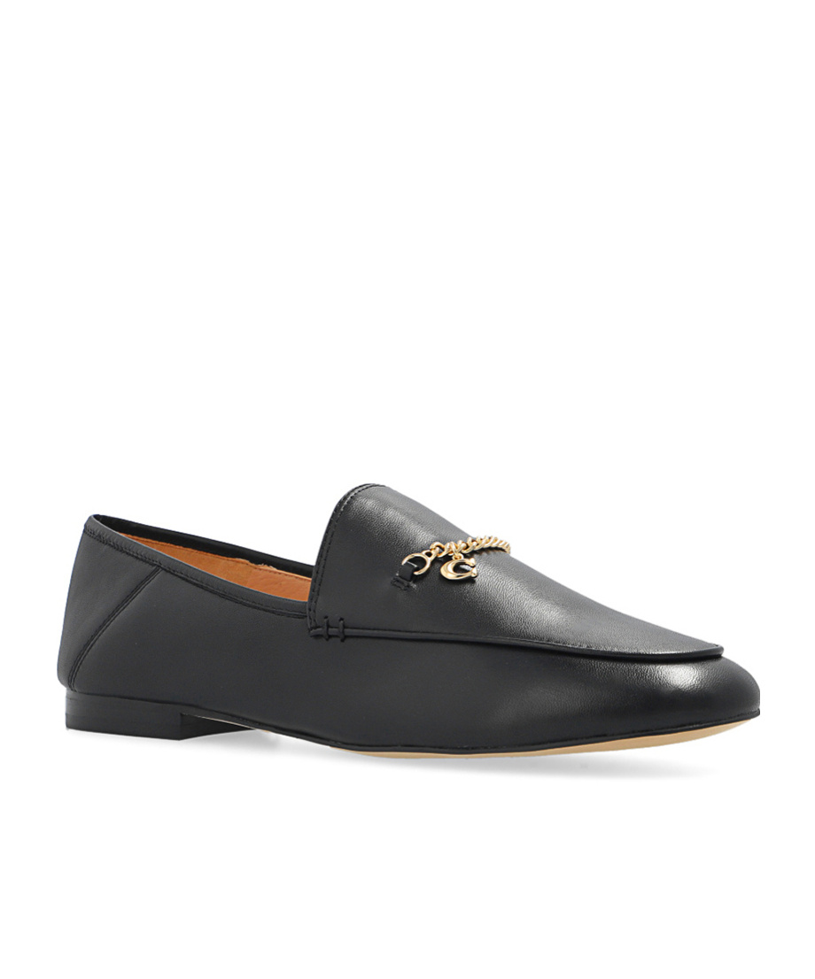 COACH HANNAH CHAIN-STRAP LEATHER LOAFERS