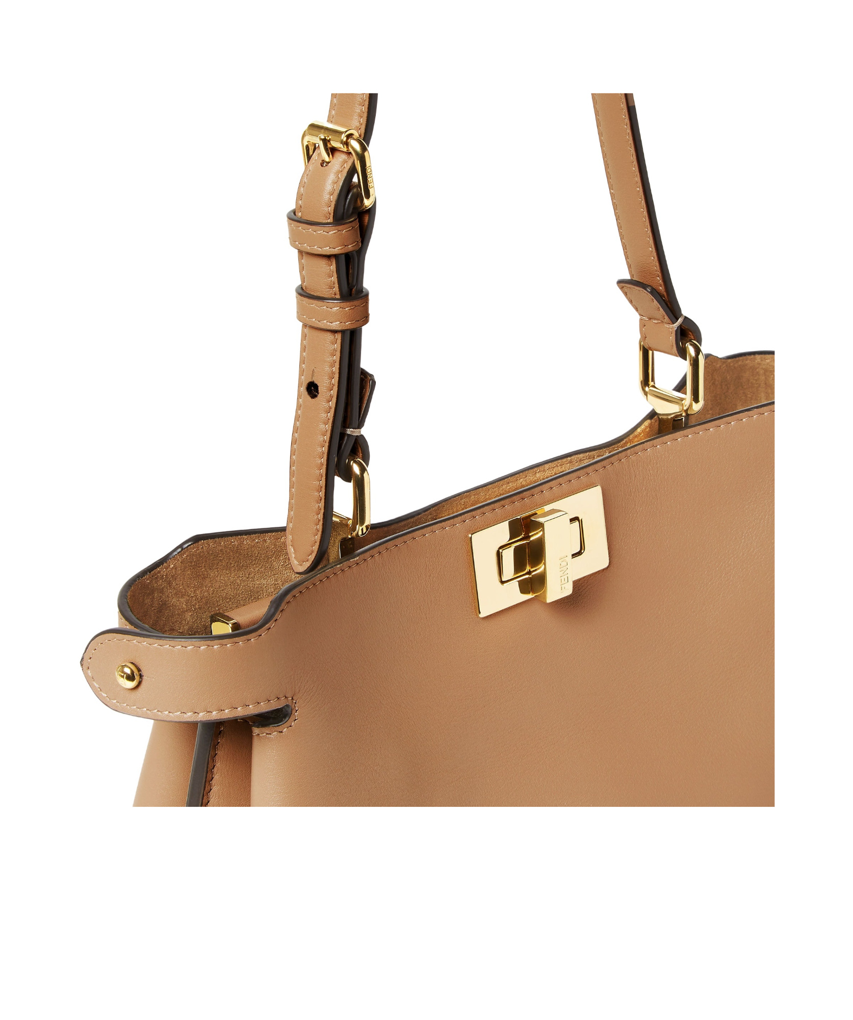 Fendi Luxurious Lamb Leather Crossbody Handbag In Argentopal For Women In Nude