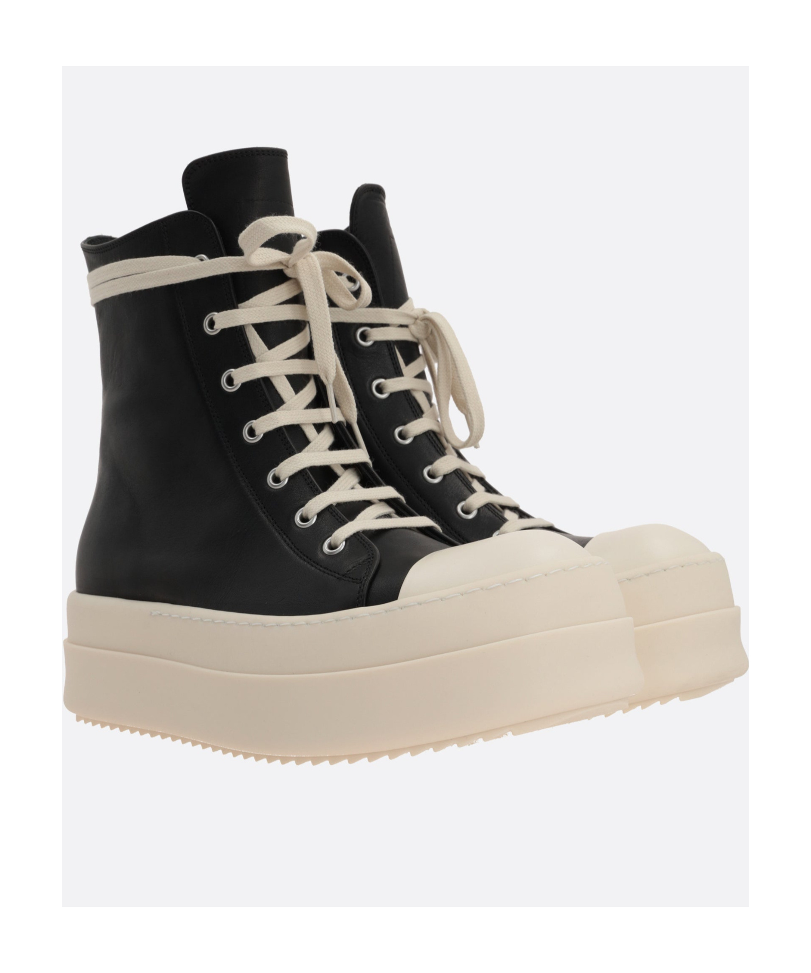 Rick Owens Mega Bumper Lace-up Platform Sneakers In Black