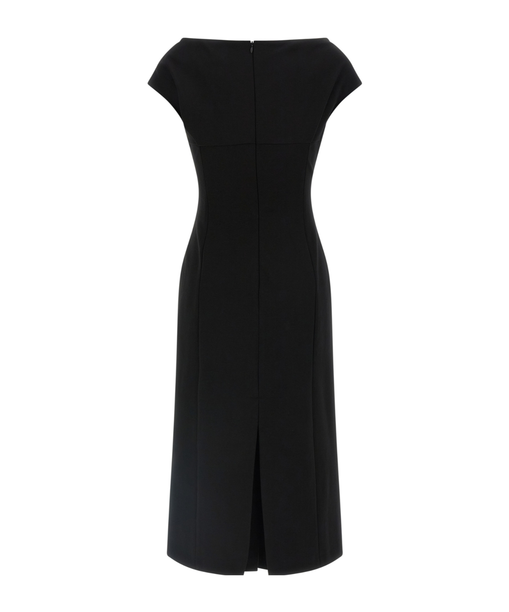 Ermanno Scervino Draped Neckline Midi Length Off-shoulder Dress In Black