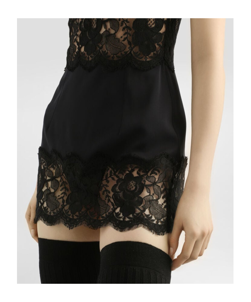 Dolce & Gabbana Dolce  Gabbana Lace Panelled Midi Dress In Black