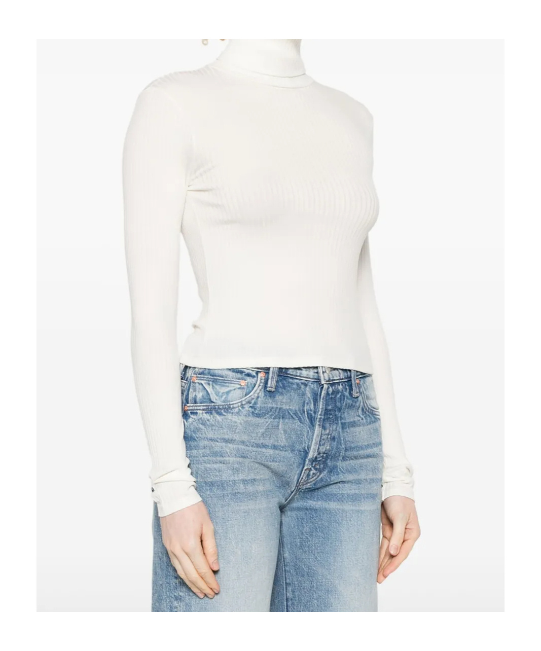 Re/done Ribbed Roll-neck Top
