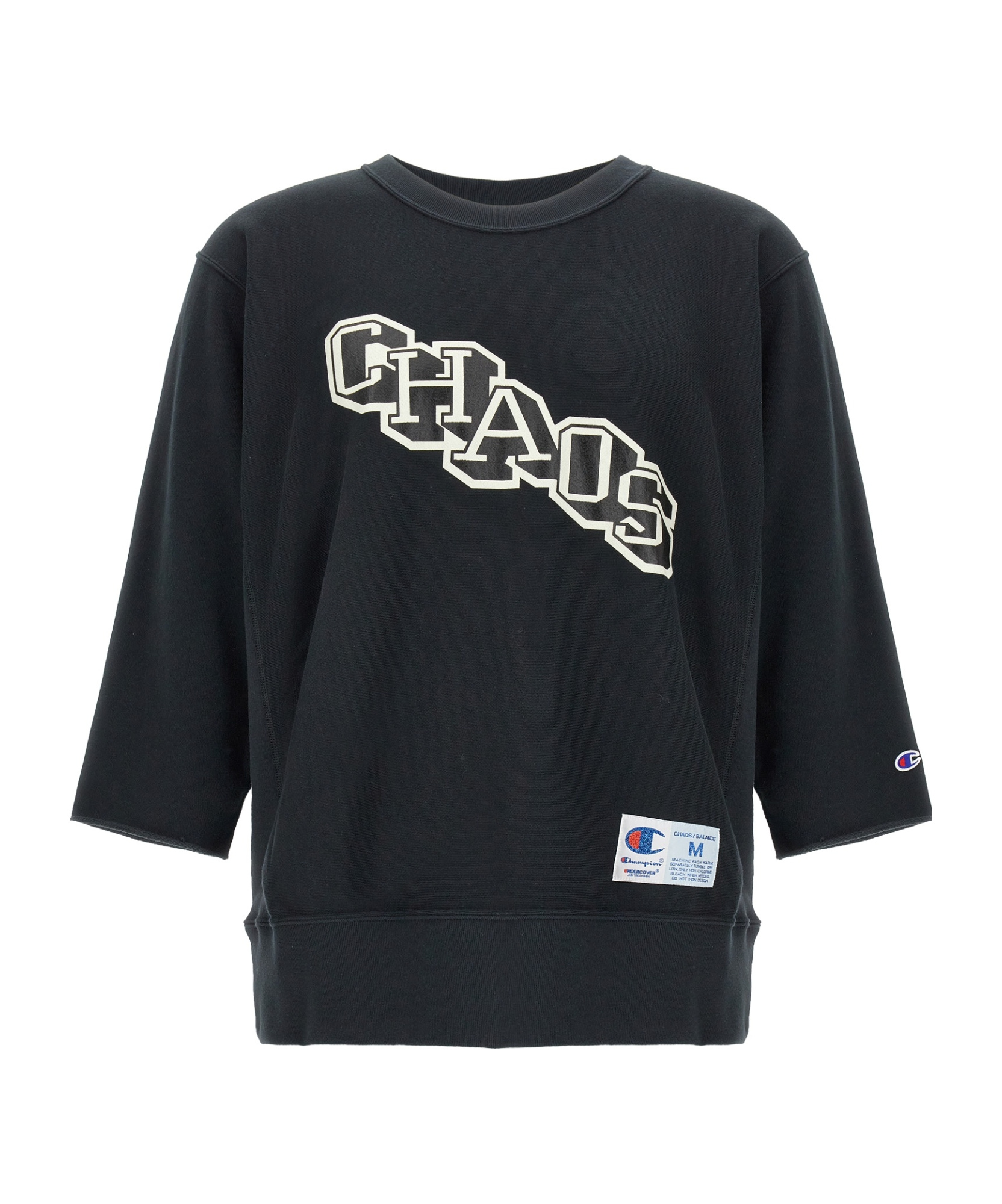 Undercover Champion X Sweatshirt Crew Neck Graphic Print In Black