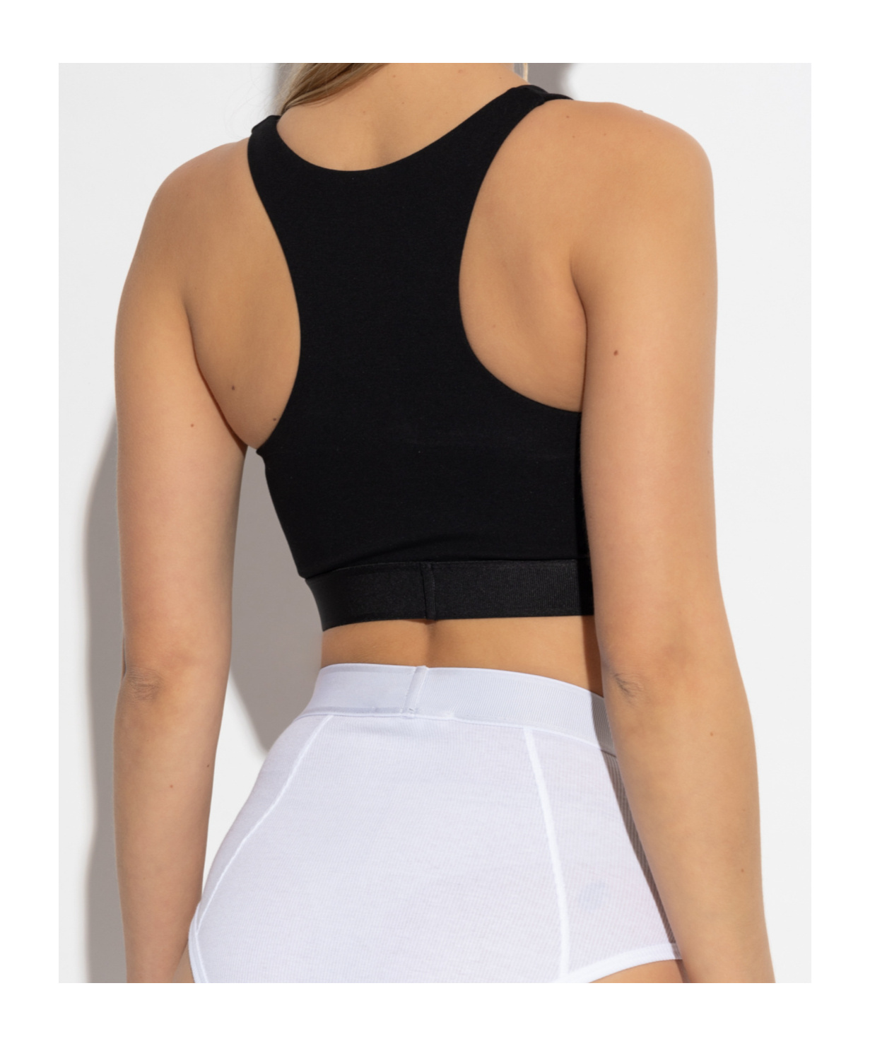 Versace Sports Bra With Logo In Black