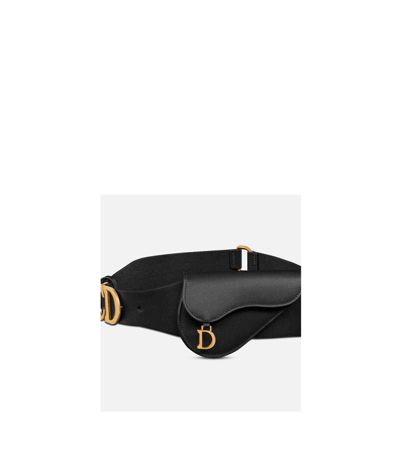 Dior Logo Saddle Bag Belt In Black