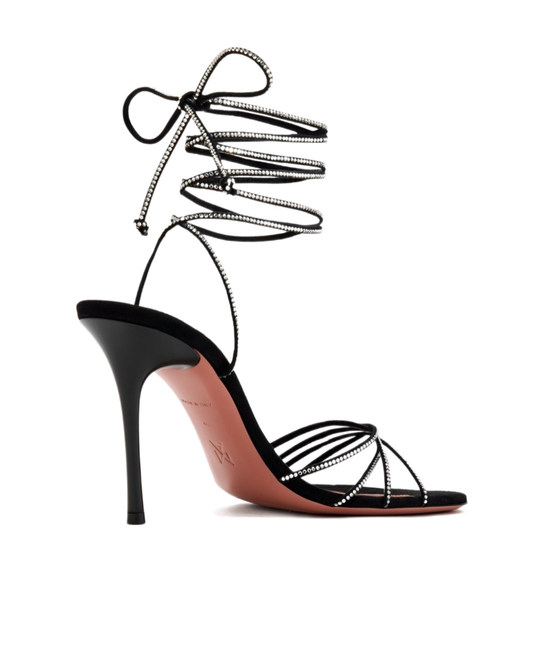 Amina Muaddi 95mm Lori Strappy Embellished Sandals In Black