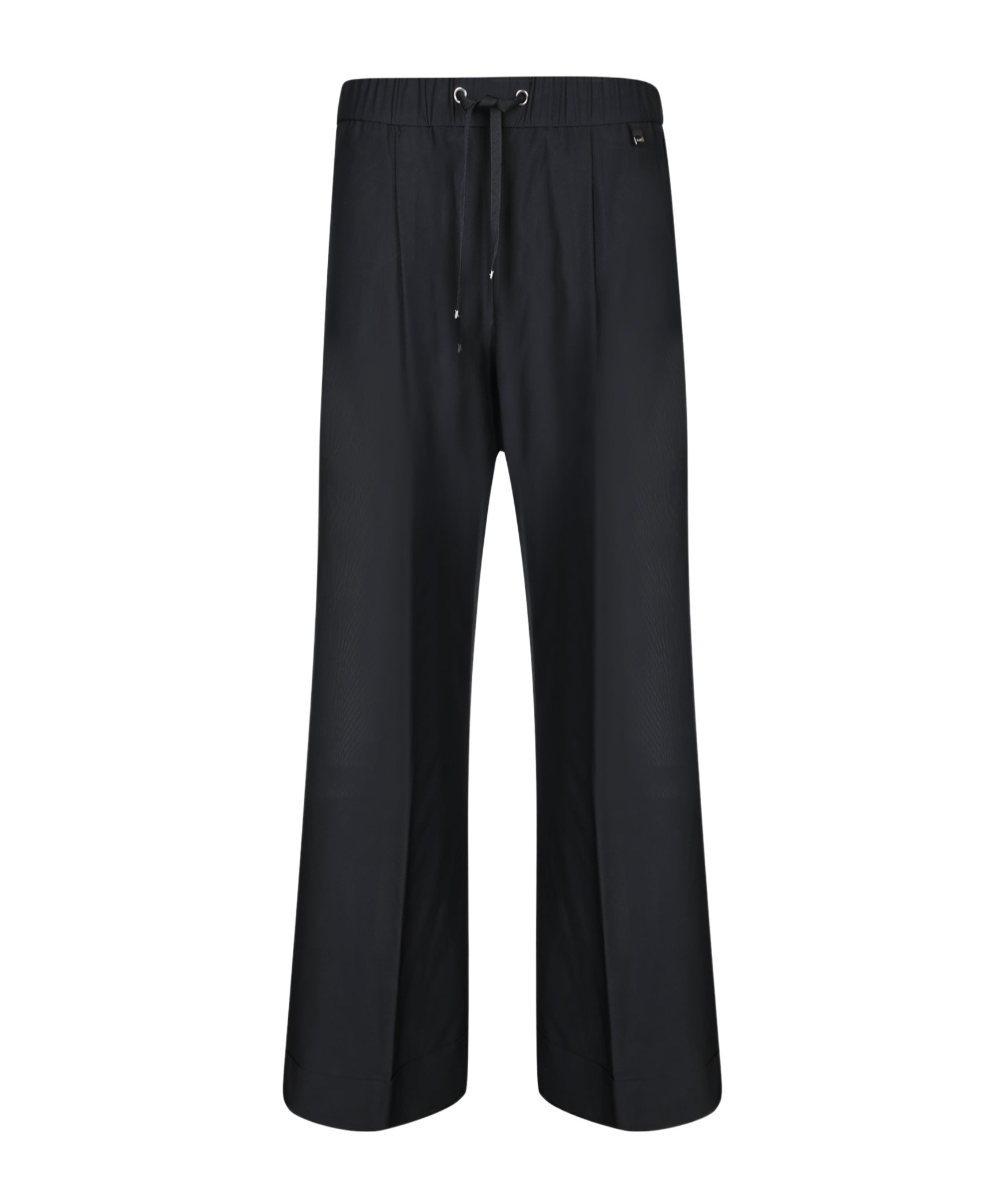 Herno Fine Mesh Black Trousers In Black