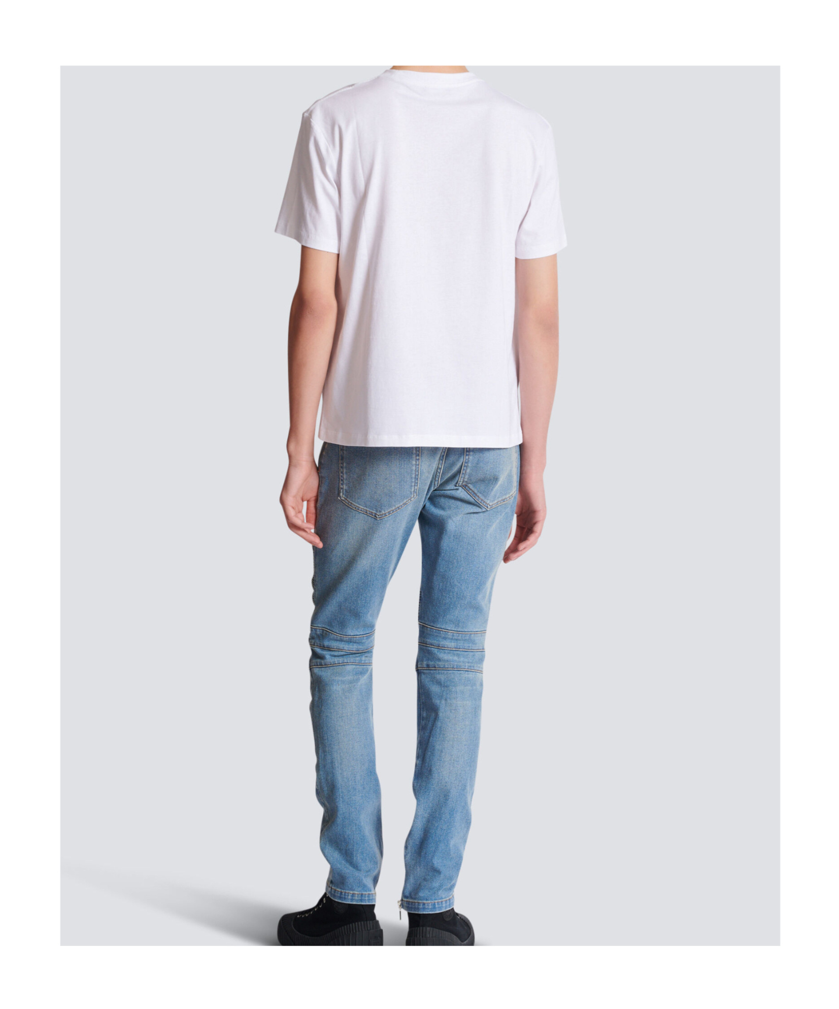 Shop Balmain Small Stamp Printed T-shirt