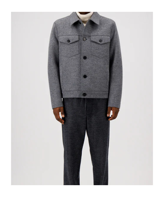 Harris Wharf London Western Jacket Pressed Wool In Gray