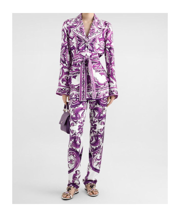 Dolce & Gabbana Pajama Shirt Sweaters And Cardigans Multicolor In Purple