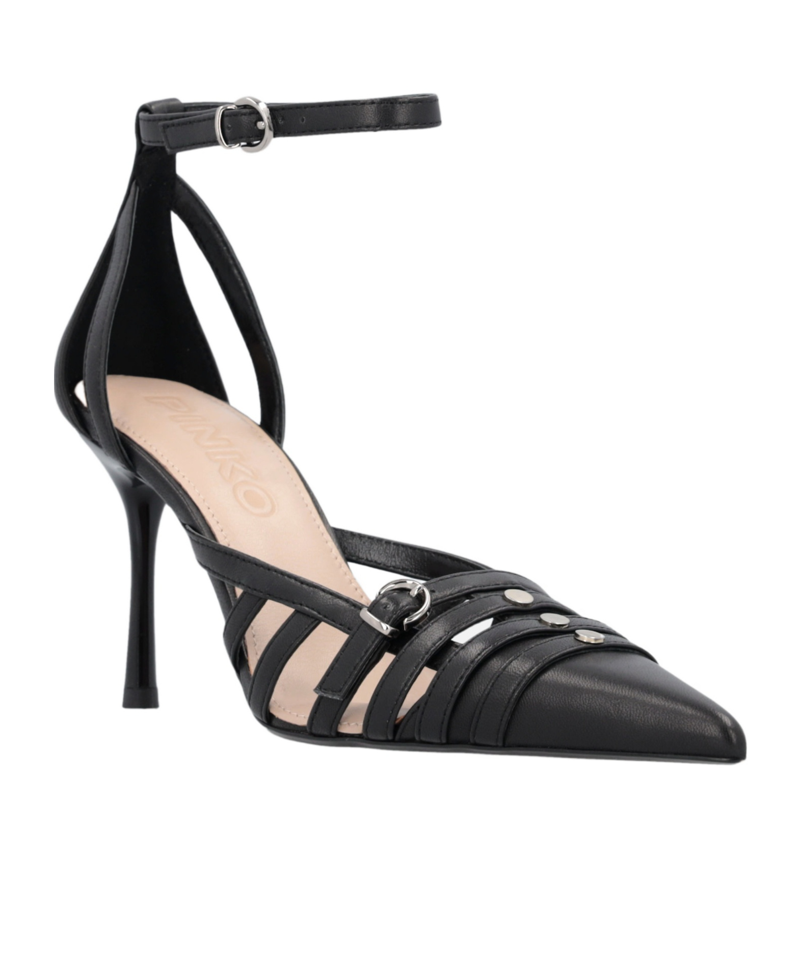 Pinko Pointed-toe Pumps With Heel And Strap In Black