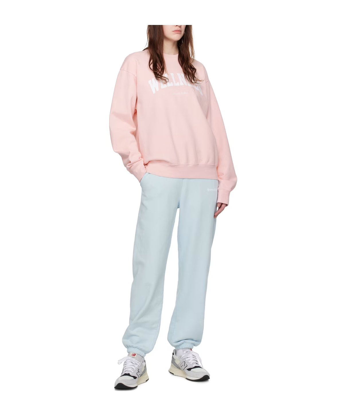 Shop Sporty And Rich Sporty Rich Logo Printed Elasticated Waistband Pants In Blue