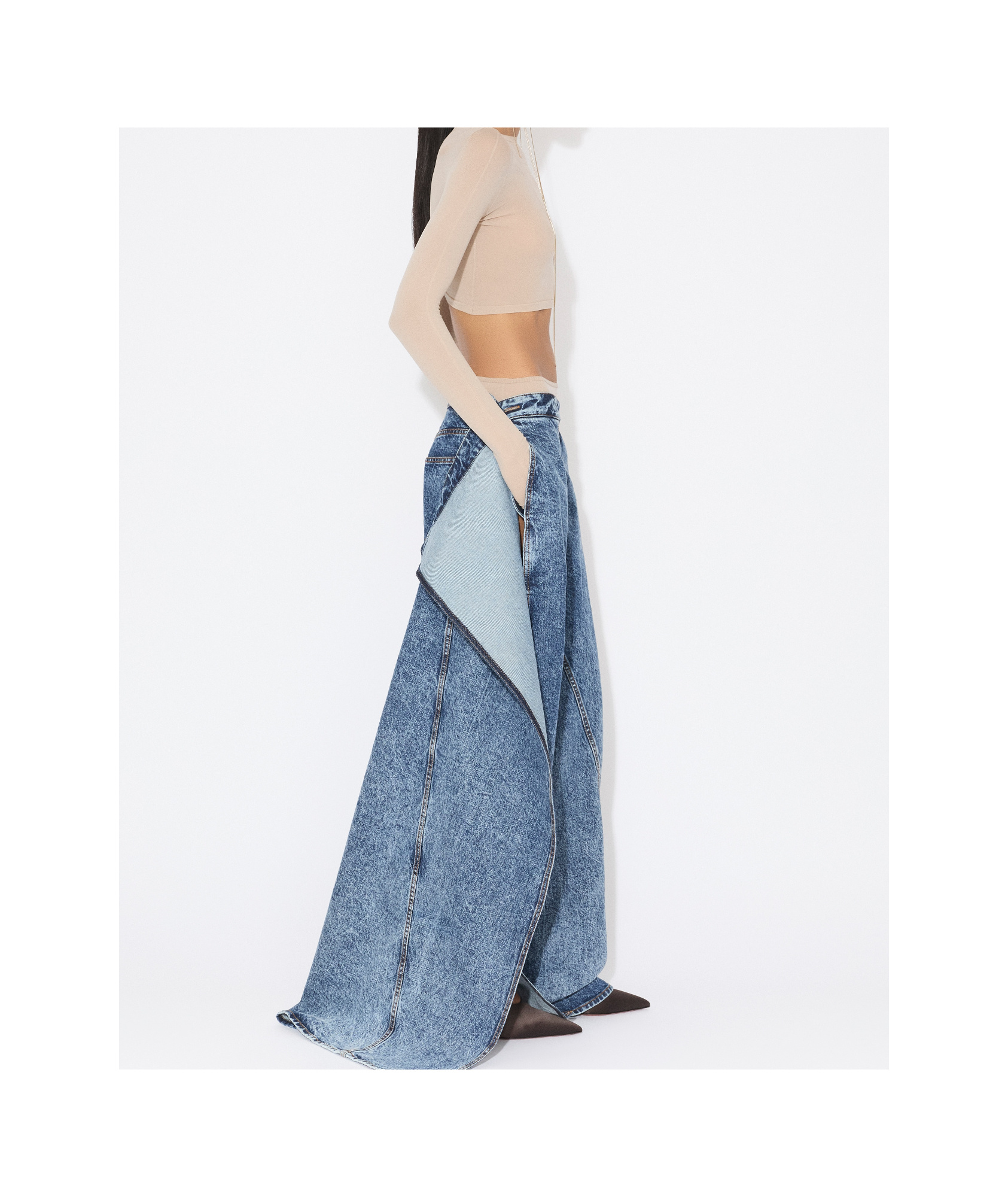 Alaïa Wrap Jeans In Blue