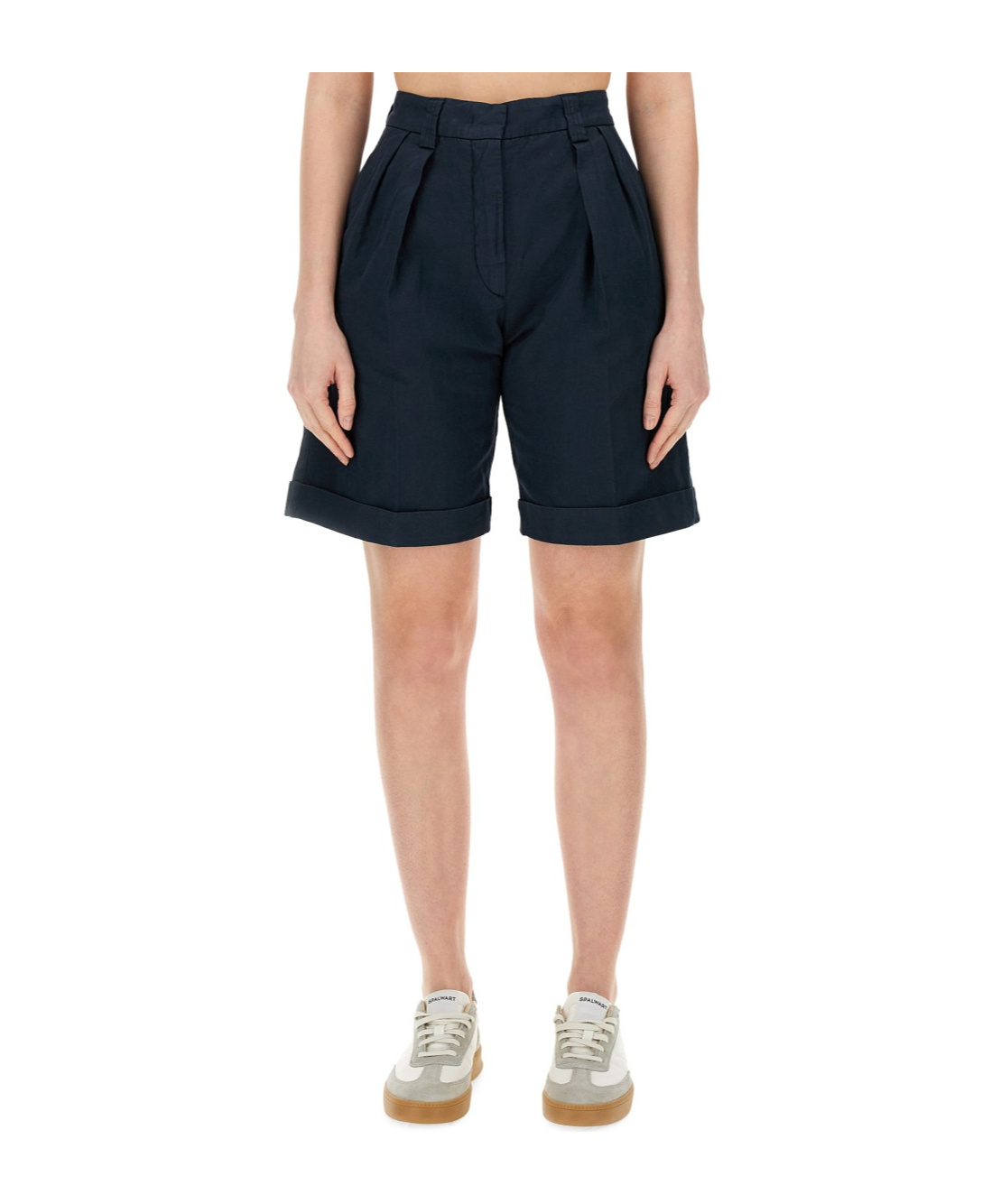 Shop Aspesi Pleated Chino Shorts