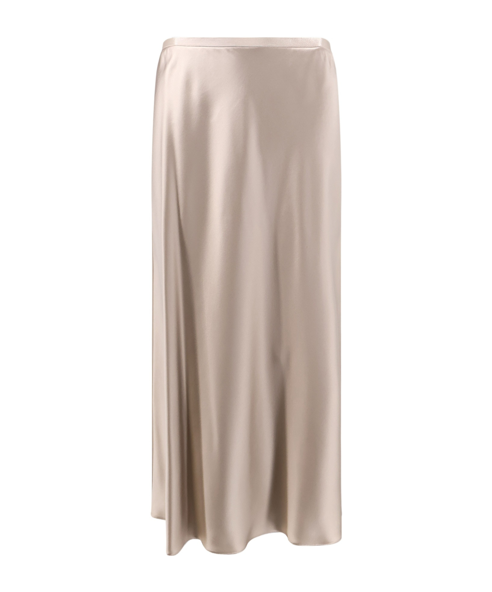 Max Mara Satin Longuette Skirt In Nude