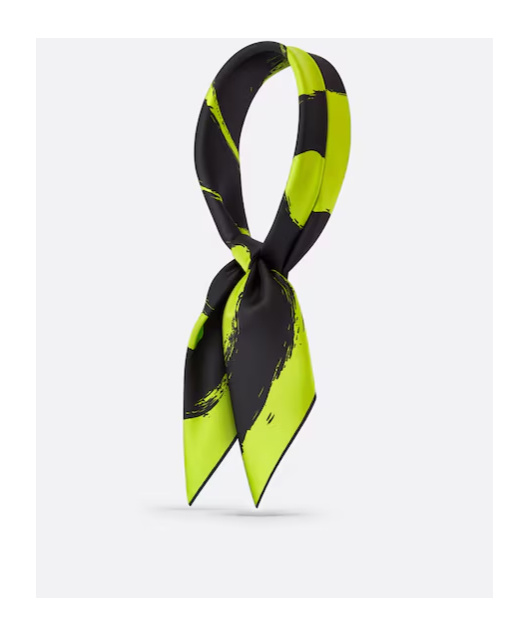 Dior Square 90 Graffiti Scarf In Black
