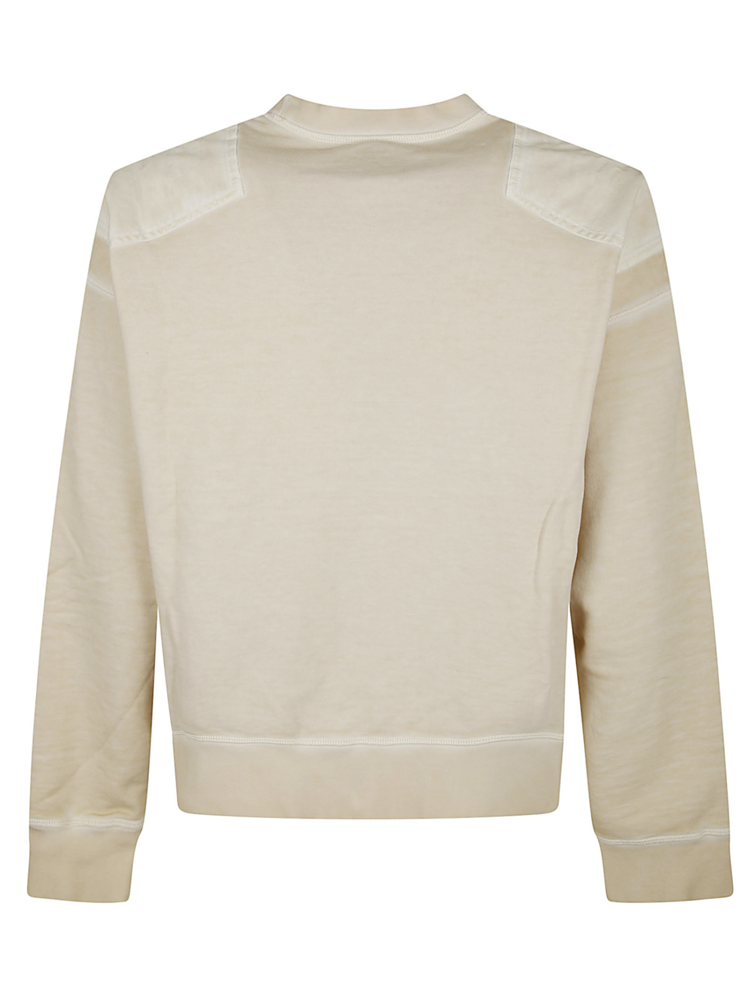 Dsquared2 Oversized Crewneck Cotton Sweatshirt Patches In Neutral