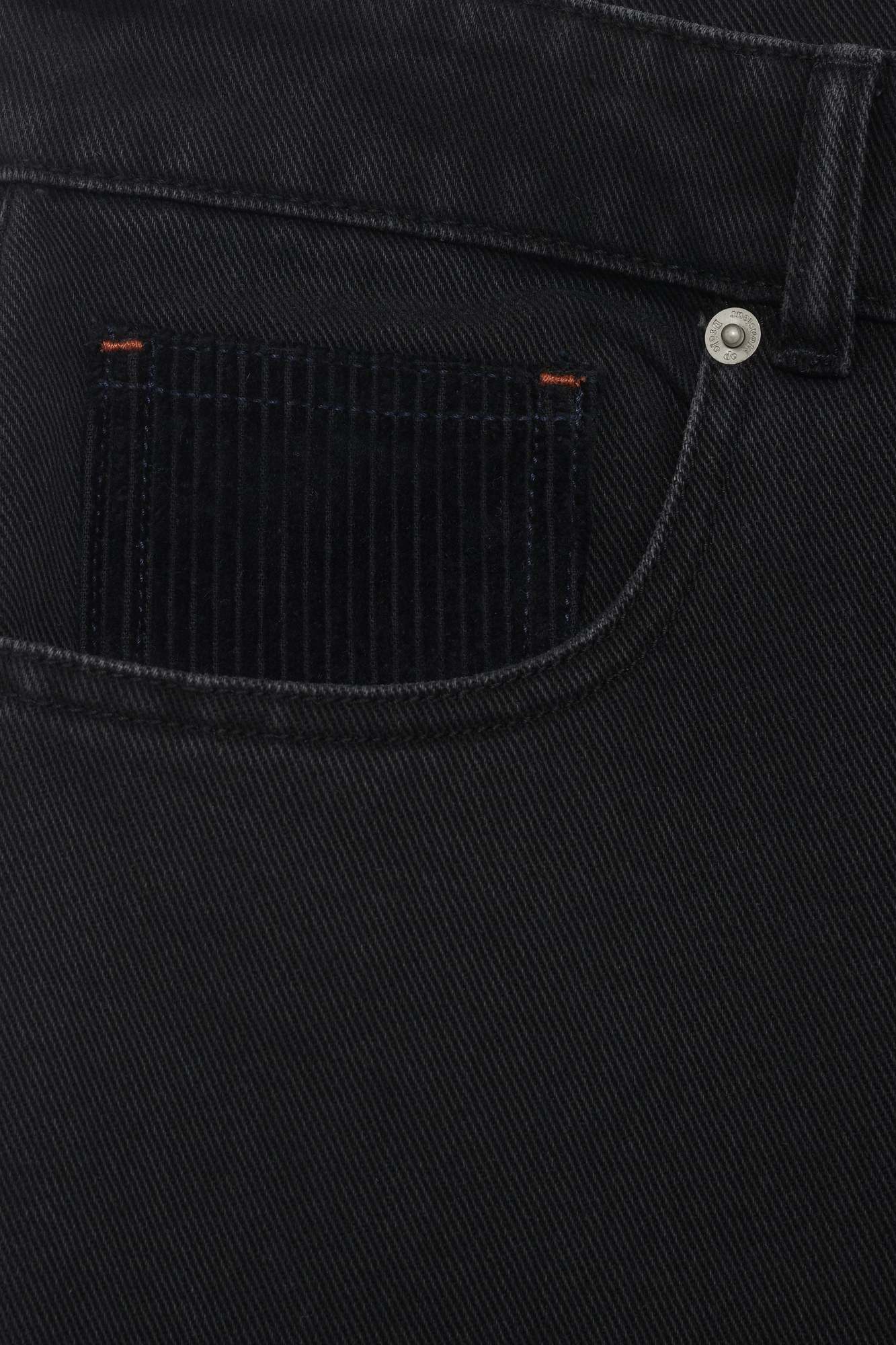 Drôle De Monsieur Straight-leg Black Denim Jeans With Design In Black