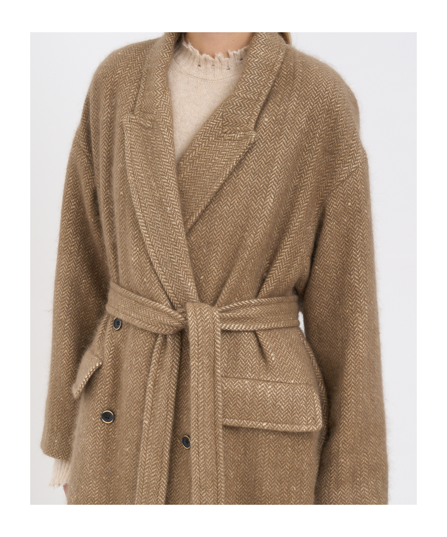 Uma Wang Long-sleeved Coat In Brown