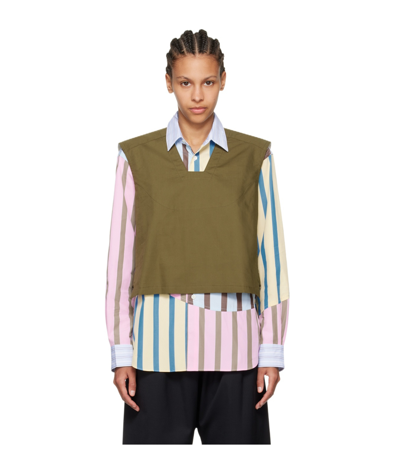 COMME DES GARÇONS V-NECK HOLLOW DESIGN VEST