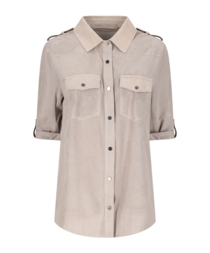 Salvatore Santoro Suede Shirt In Gray