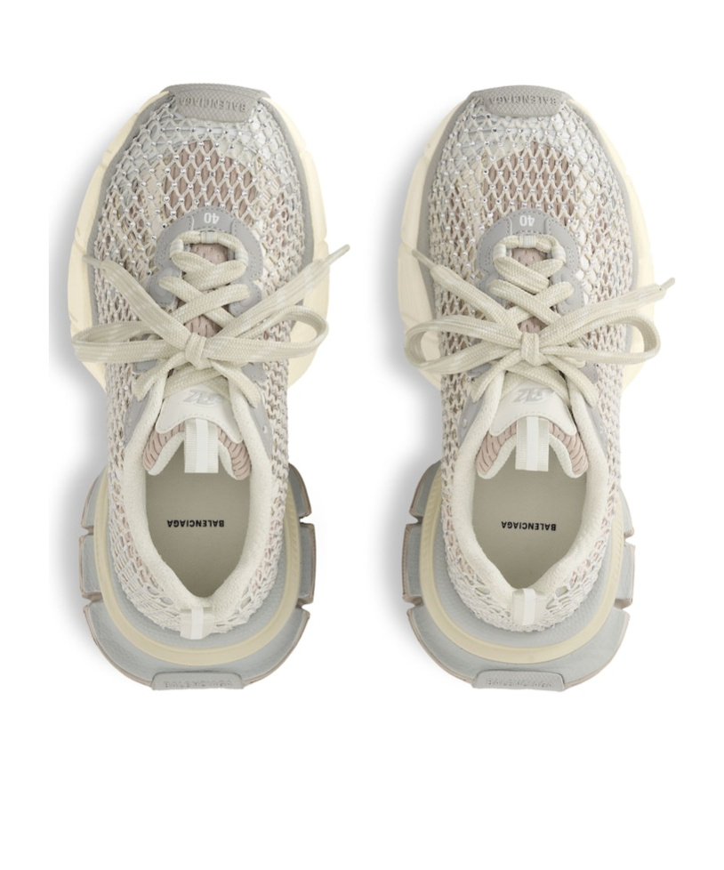 Shop Balenciaga Men's 3xl Fishnet Trainers In Eggshell
