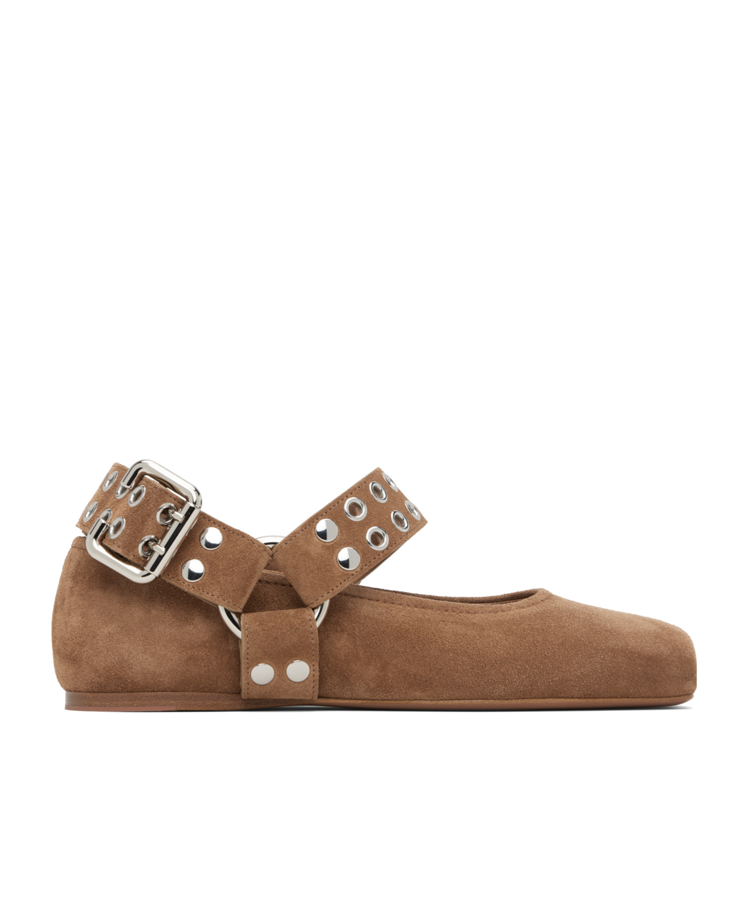 Alaïa Brown Biker Ballerina Flats In Brown