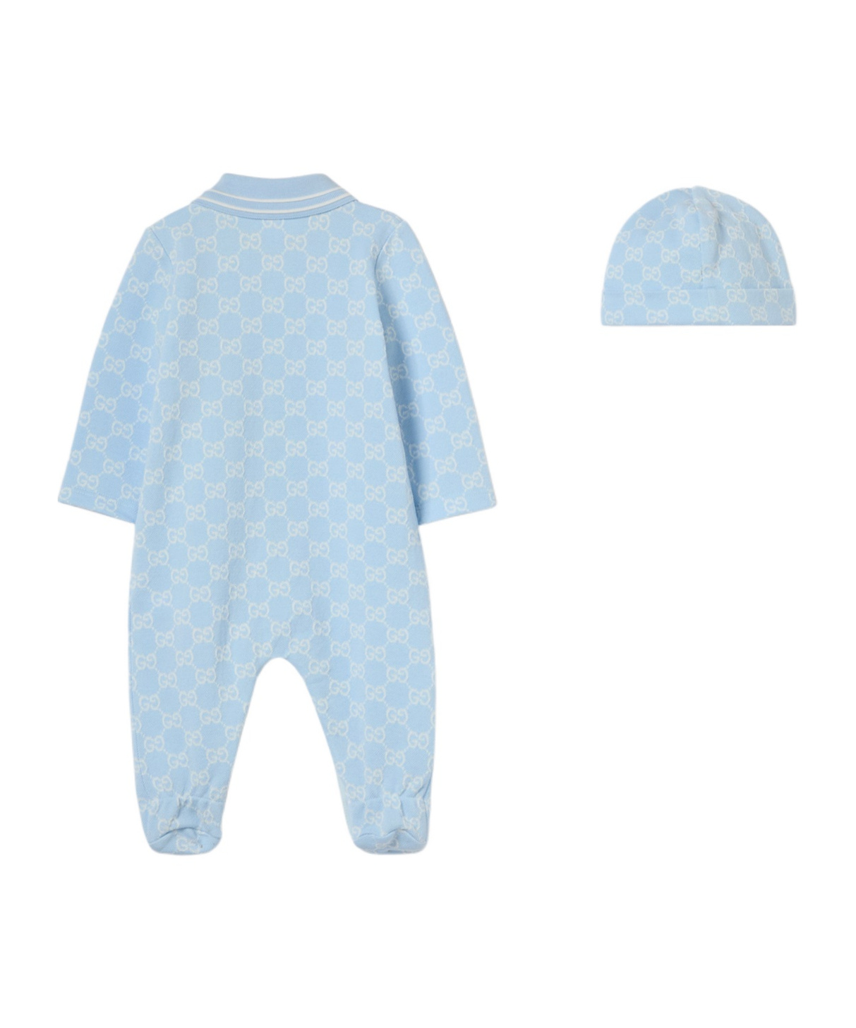 Gucci Baby Cotton Two-piece Gift Set In Blue