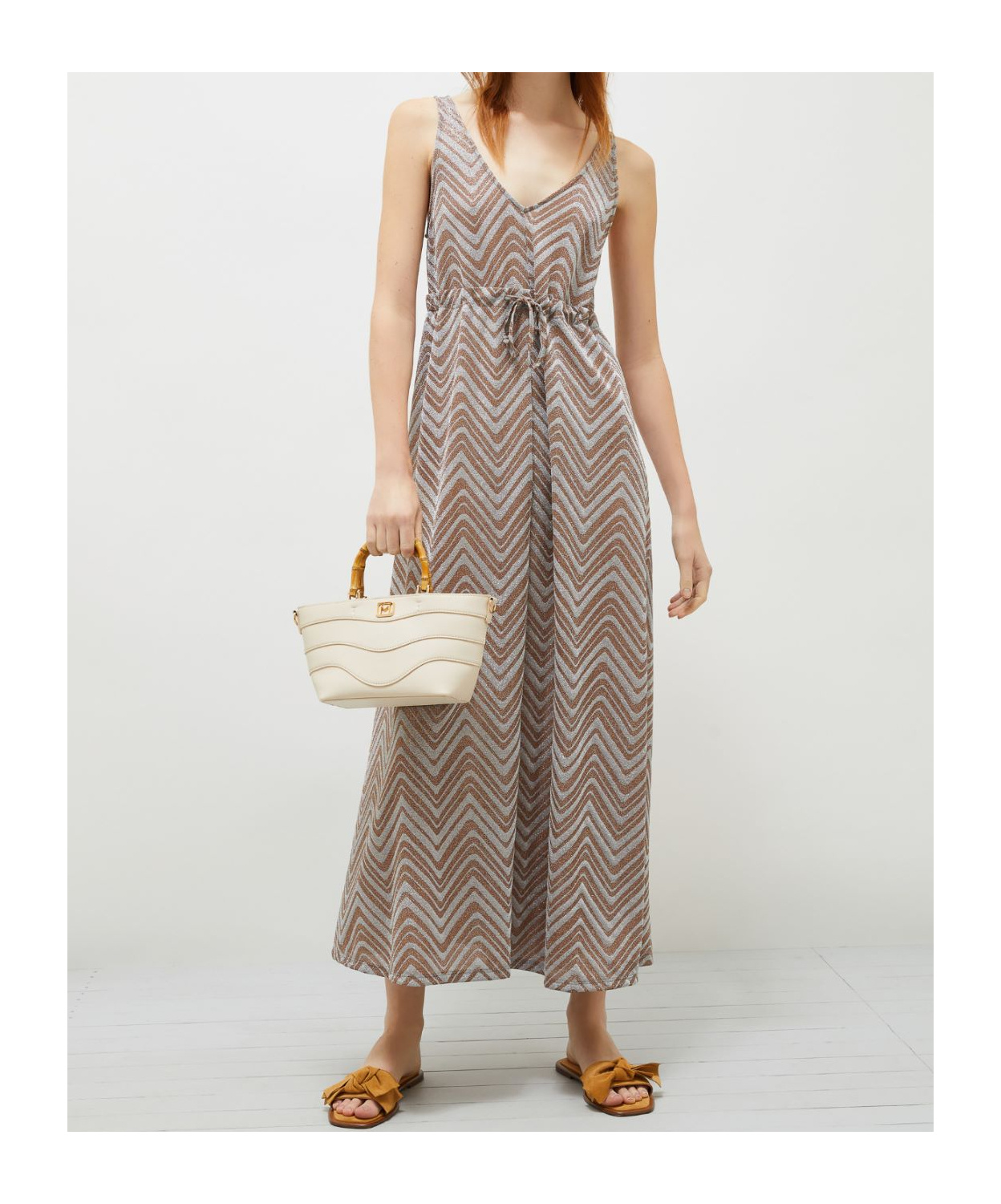 Marella Lurex Beach Dress In Bronze