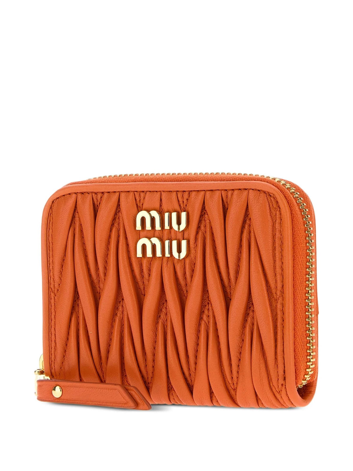 Miu Miu Matelassé Coin Purse In Orange