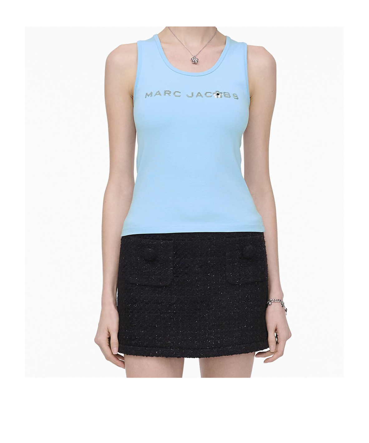 Marc Jacobs Blue Sequin Daisy Tank Top In Blue