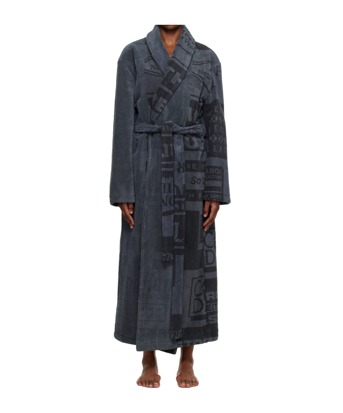 Martine Rose Gray Tommy Jeans Edition Jacquard Toweled Coat In Black