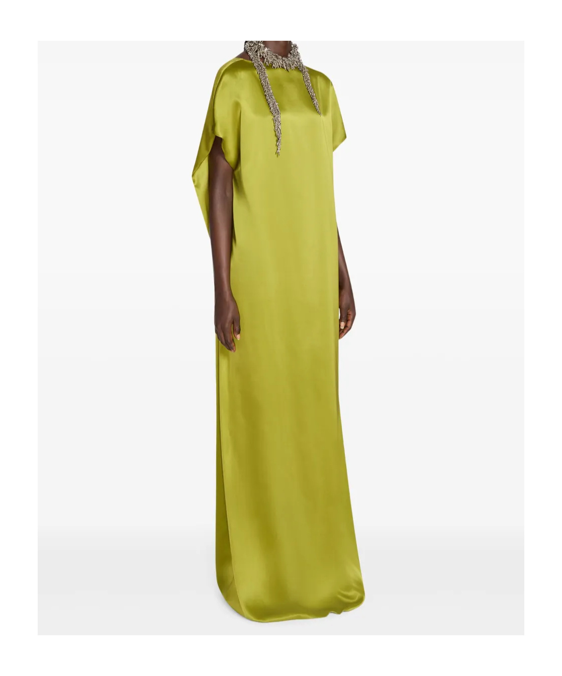 Dries Van Noten Daffie Short-sleeve Drawstring Dress In Green