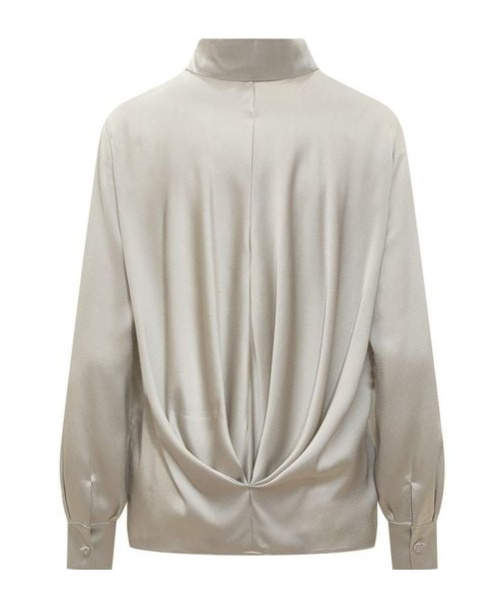 Alberta Ferretti Satin Shirt In Gray
