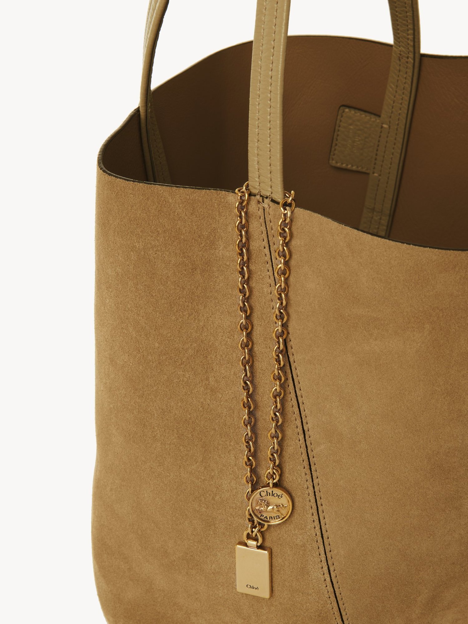 Chloé Spin Tote Bag In Suede Leather
