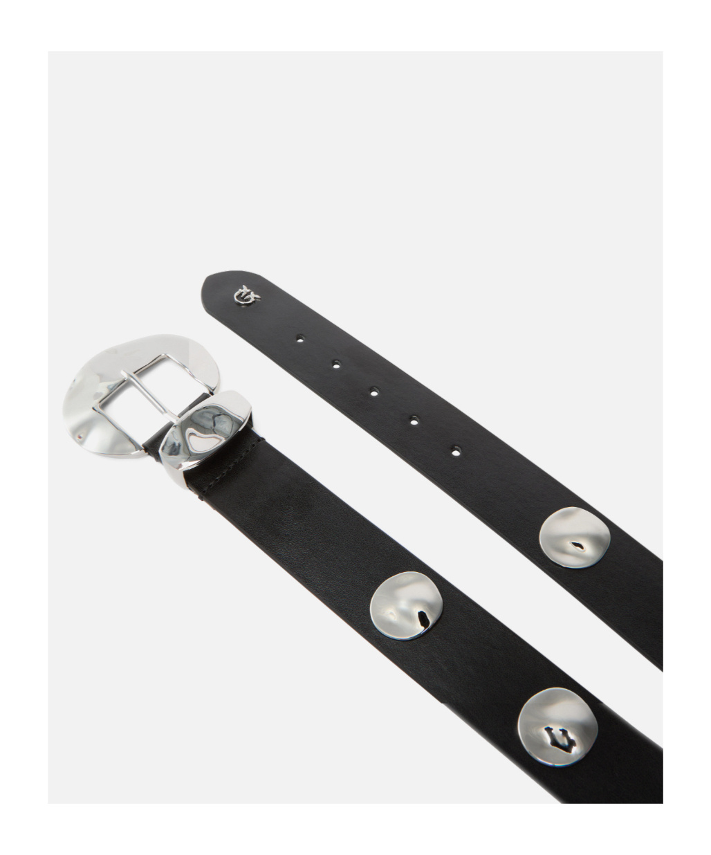 Pinko 4-cm Belt With Studs And Love Birds Logo In Black