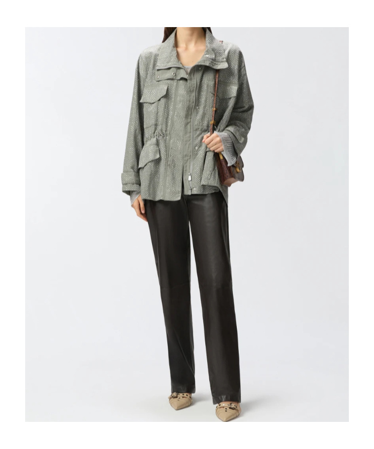 Pinko Leather Slim-fit Trousers In Black