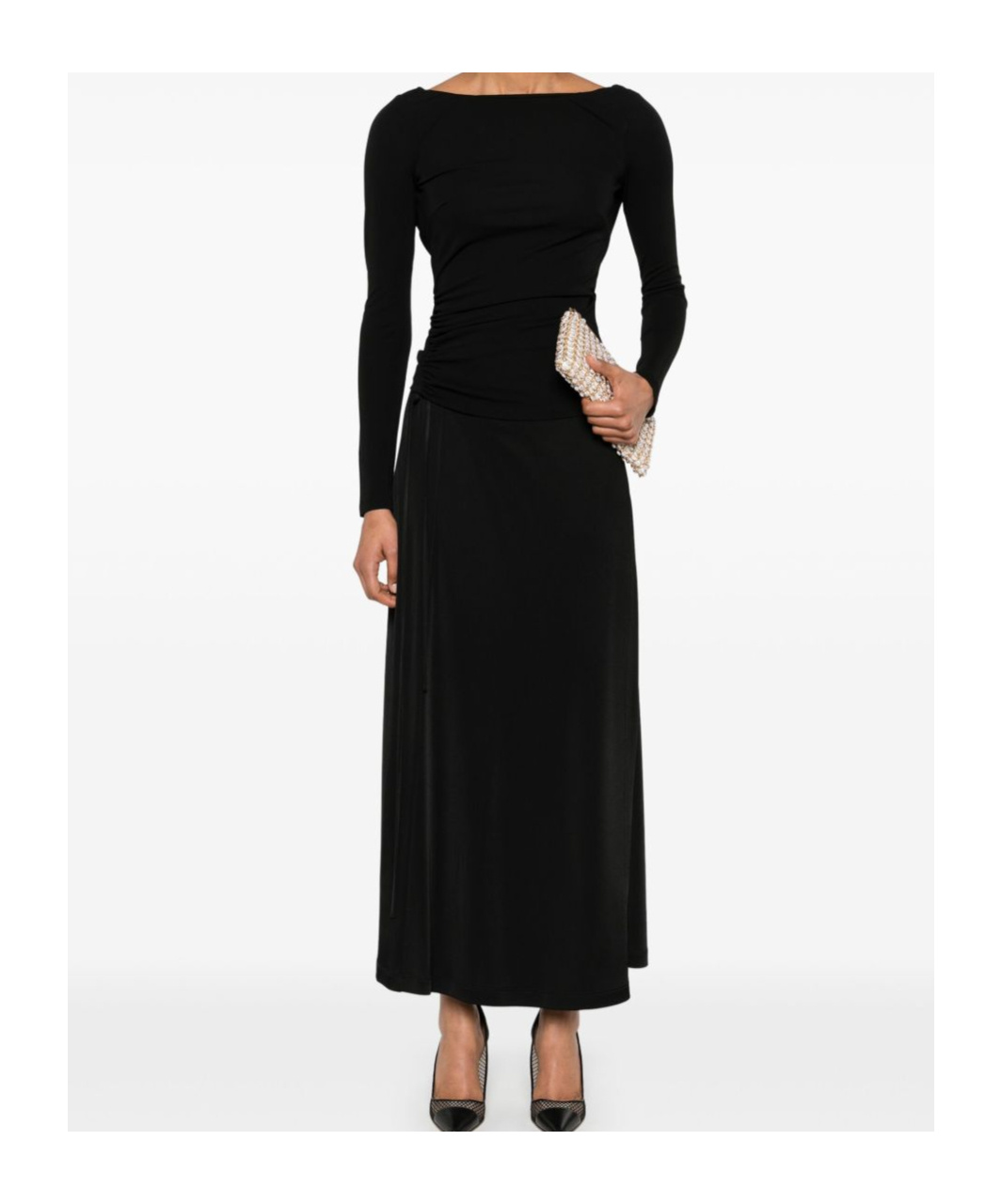 Shop Elisabetta Franchi Draped Top In Black