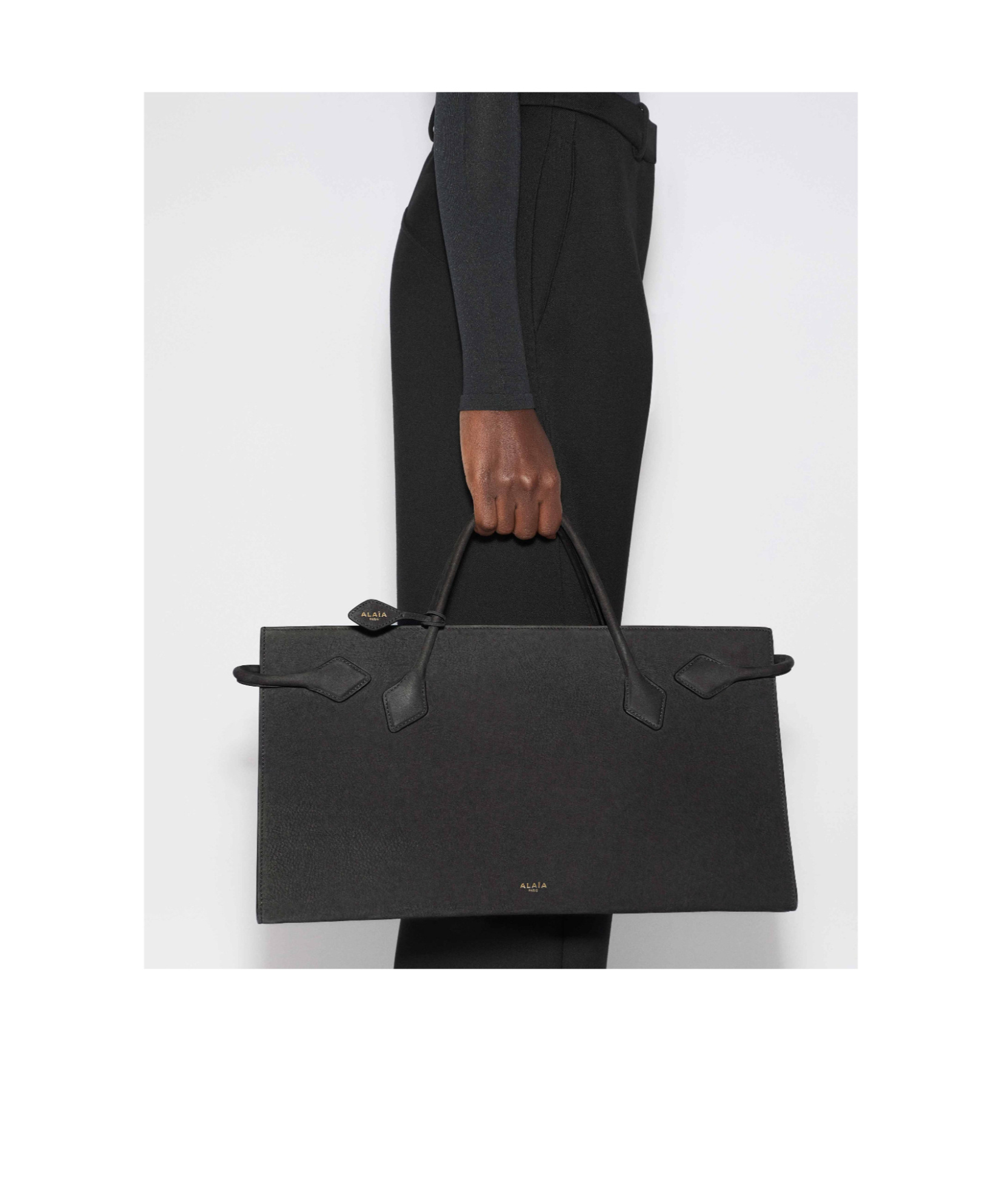 Alaïa Le Teckel Tote Bag In Nubuck In Gray