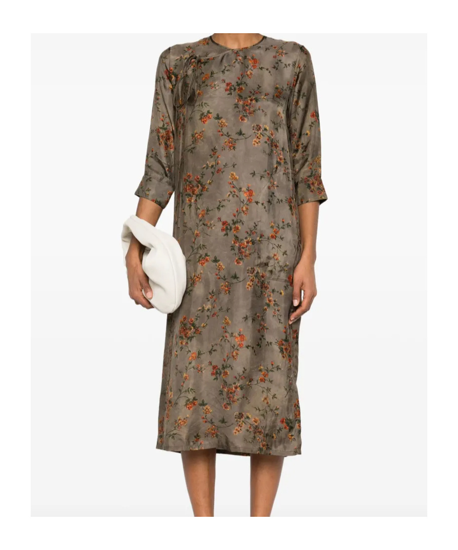Uma Wang Agina Midi Dress In Brown