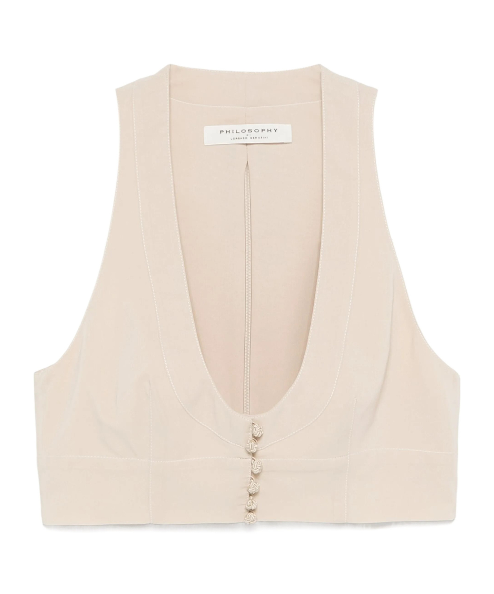 Philosophy Di Lorenzo Serafini Button Cropped Vest In Neutral