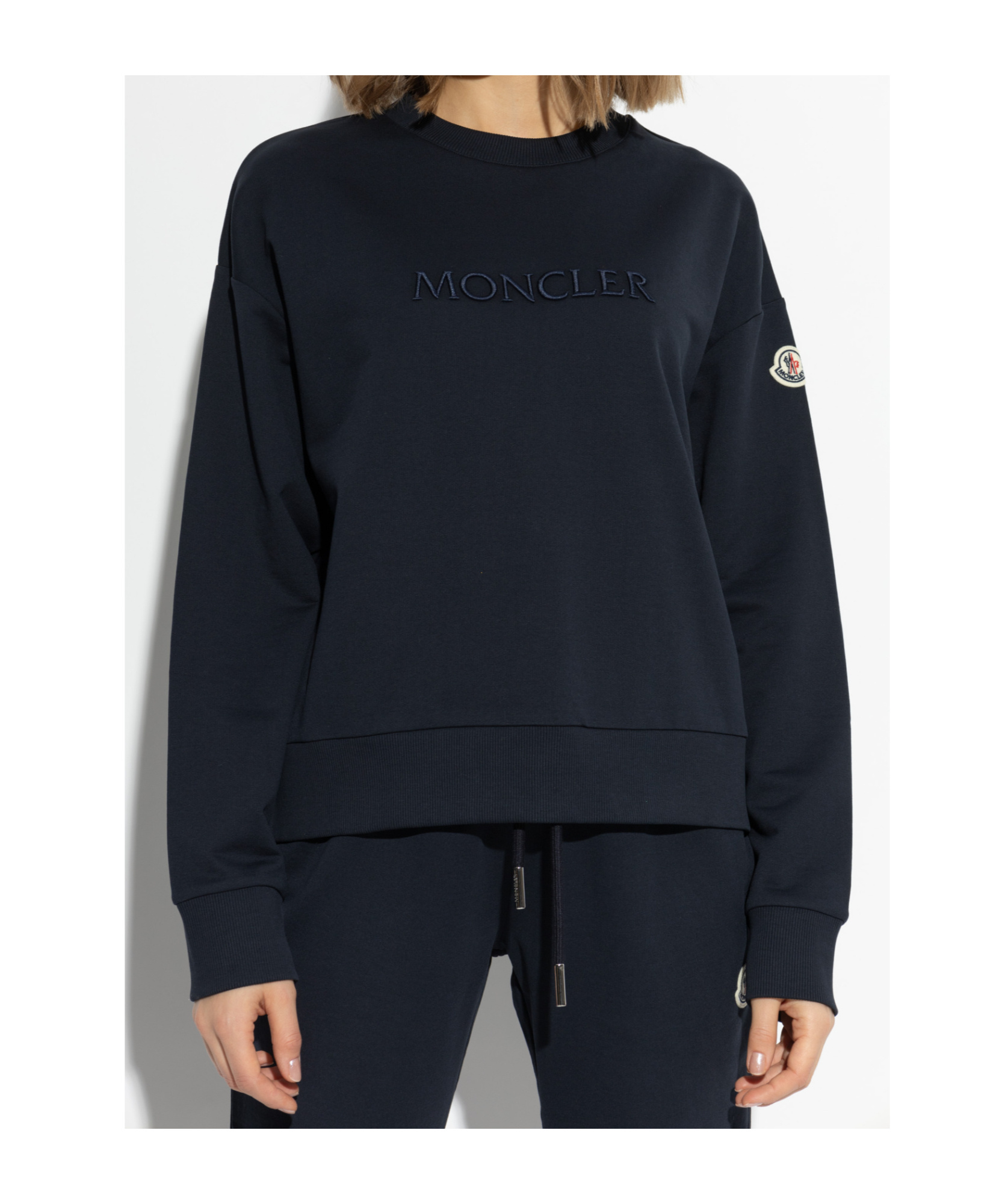 MONCLER MONCLER LOGO EMBROIDERED CREWNECK SWEATSHIRT