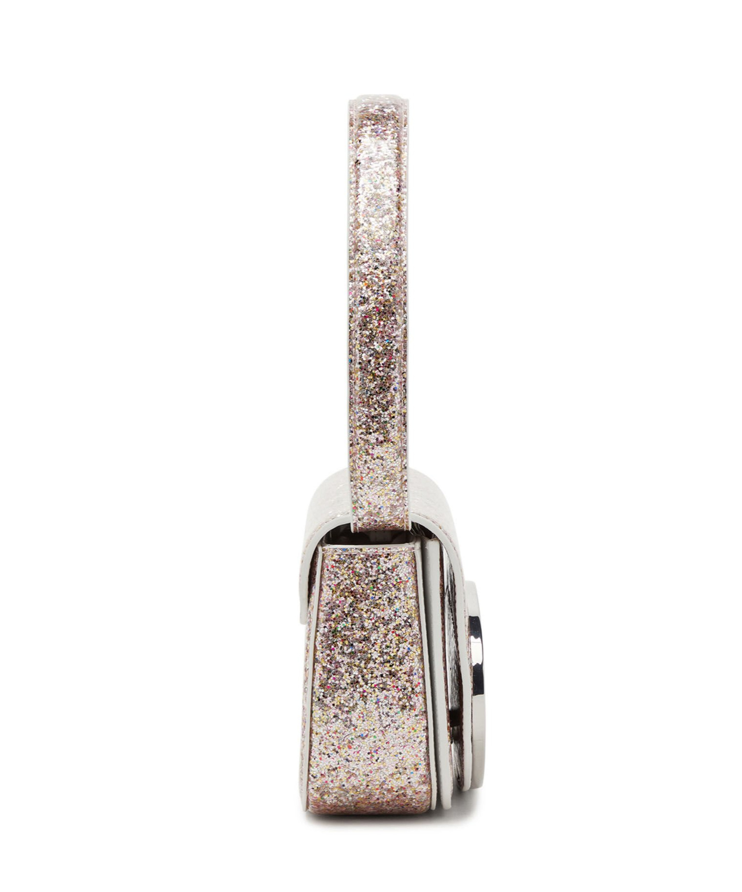 Diesel Glitter Top Handle Shoulder Bag In Nude