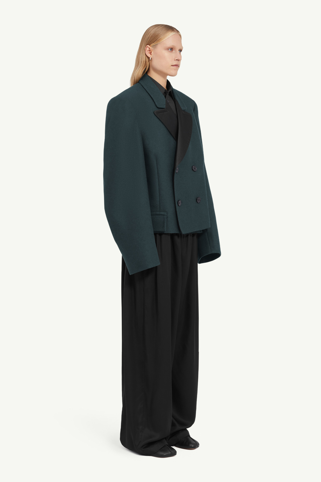 Mm6 Maison Margiela Double-breasted Over-sized Blazer In Green
