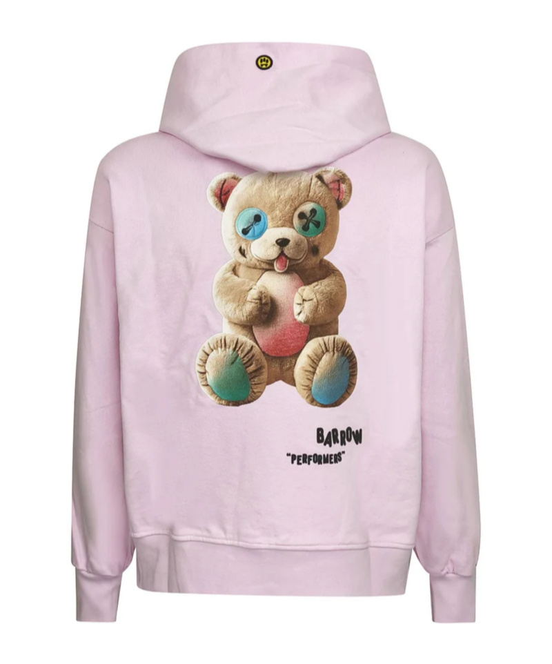 Barrow Hooded Printed Sweatshirt In Pink