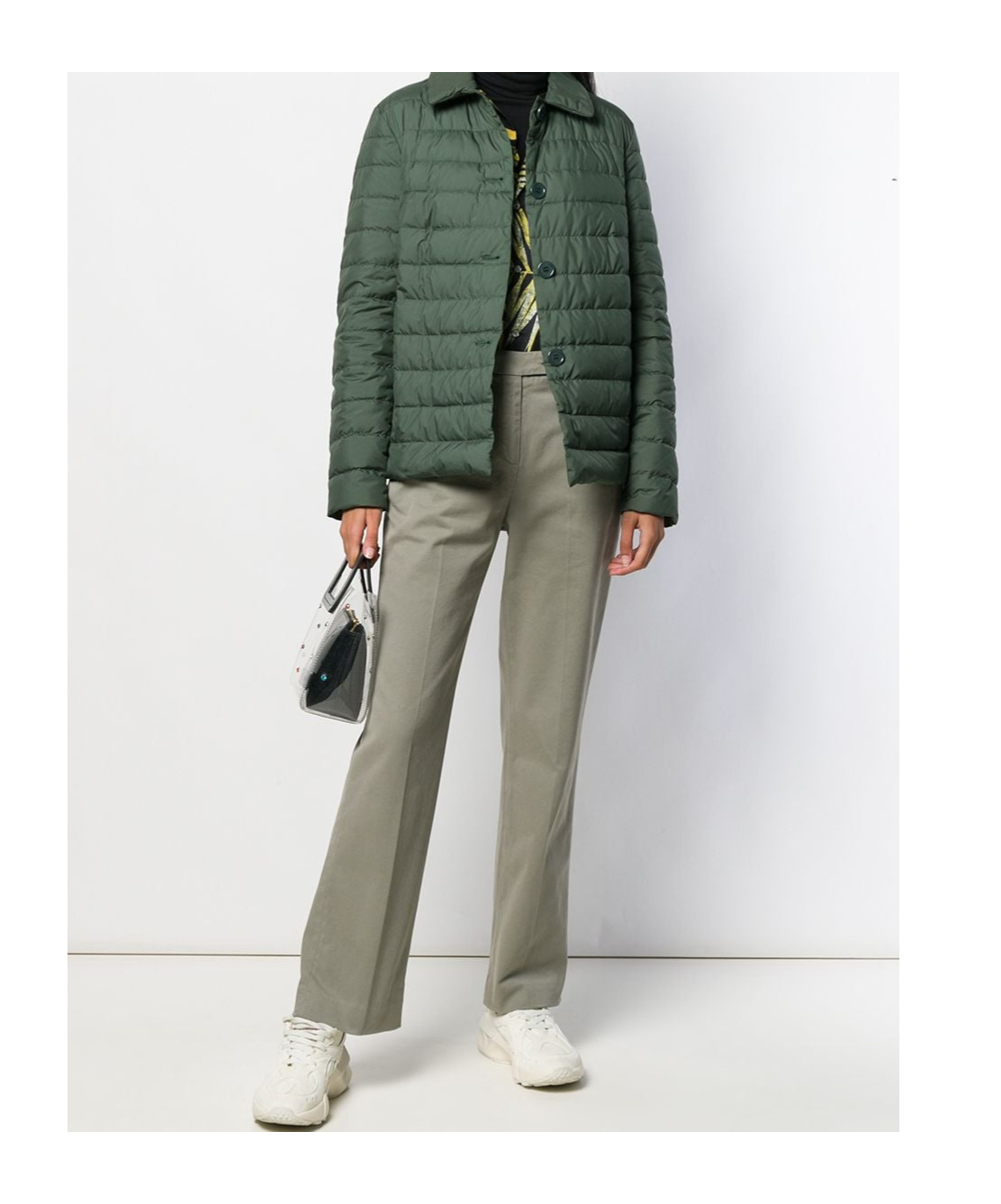 Aspesi Low-waist Flared Trousers In Green