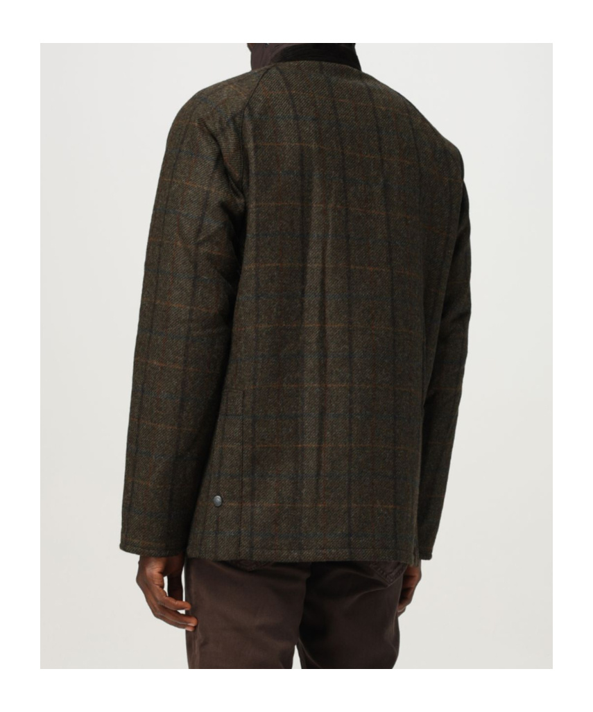 Barbour Bedale Check Wool Jacket In Green