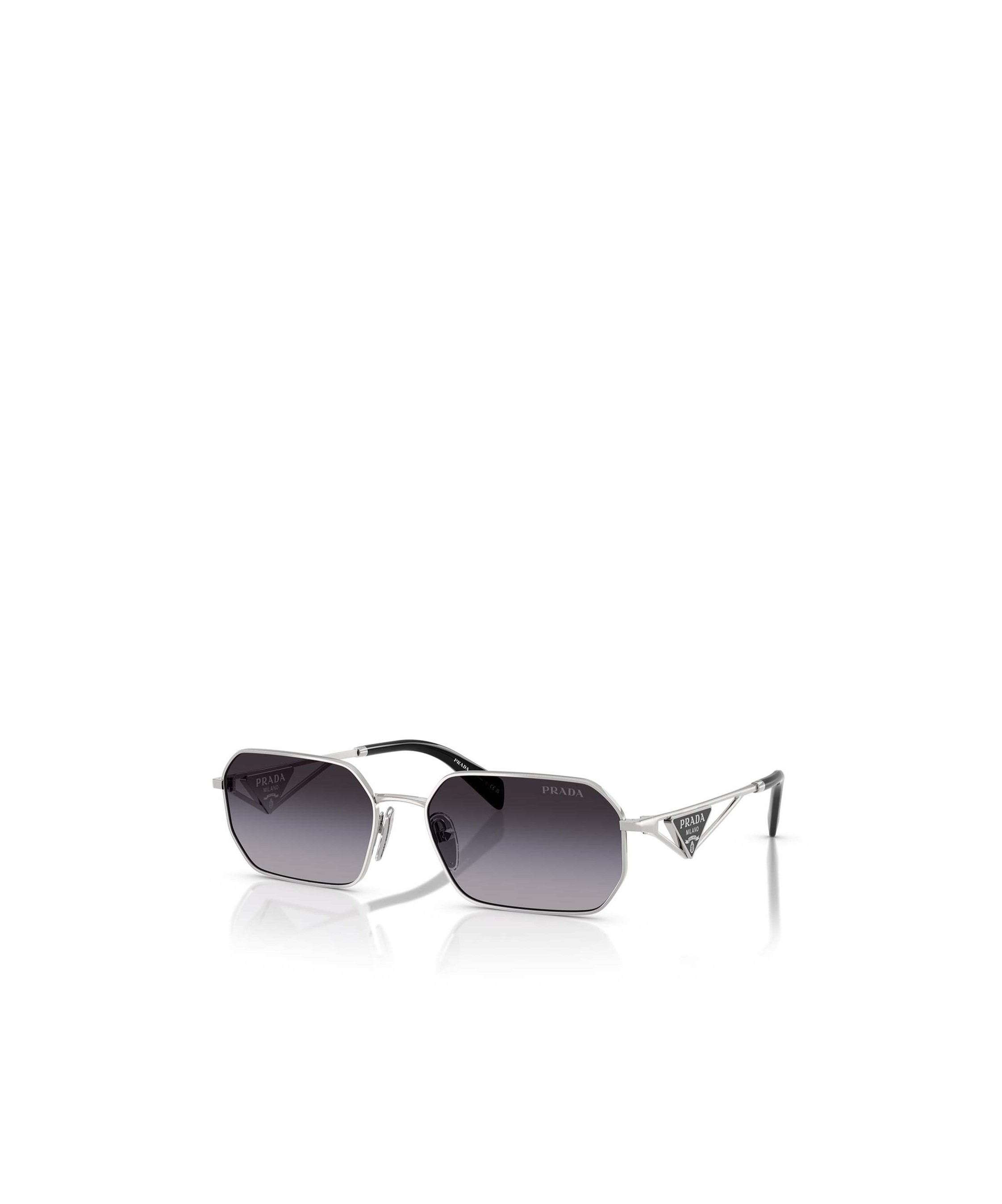 Prada 58mm Gradient Rectangular Sunglasses In Gray