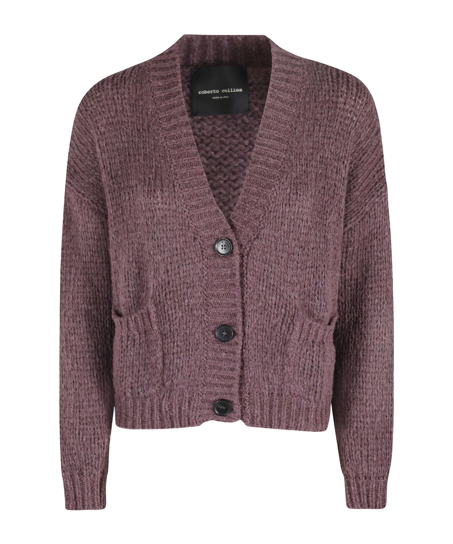 Roberto Collina Long-sleeved Cardigan Sweater In Burgundy